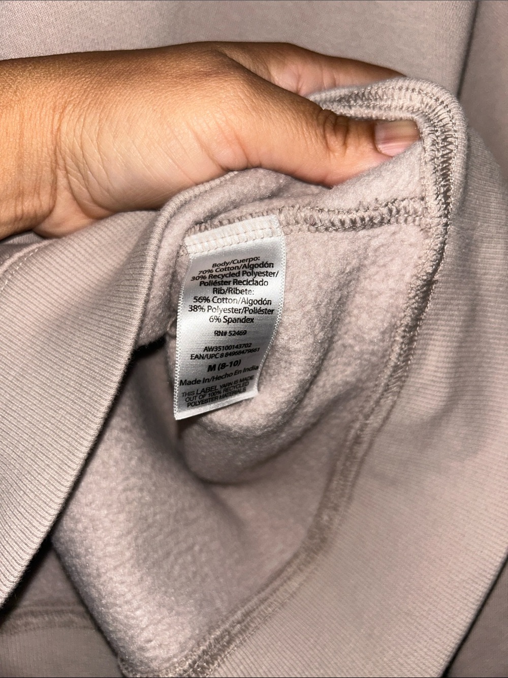 Women's Crewneck Sweatshirt - Soft Light Beige - Picture 4 of 4